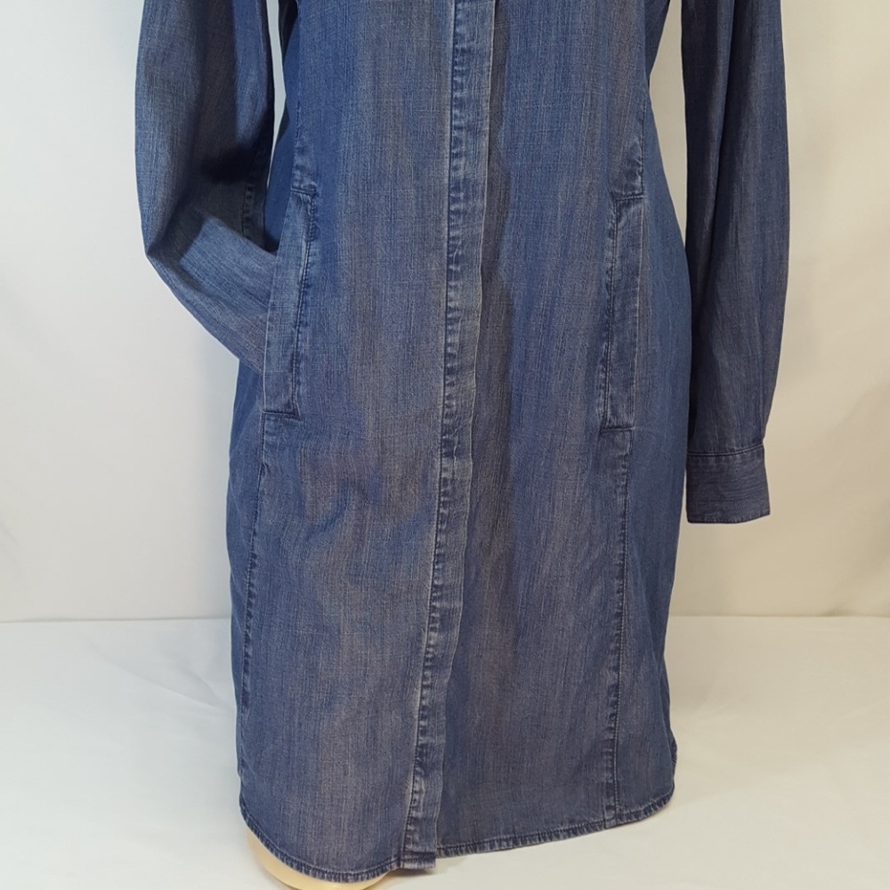 EILEEN FISHER DENIM STIRT DRESS (XS/TP) Blue Midi - Picture 3 of 8